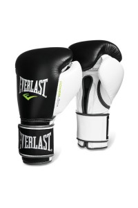 Everlast Powerlock Hook Loop White Black Boxing Training Gloves