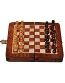 Handmade 5 Inch Wooden Chess Travel Magnetic Chess Set 