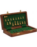 Flolding Wooden Travel Magnetic Chess Set - 5"