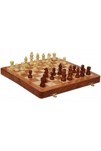 Handmade Wooden Chess Travel Magnetic Chess Set with Extra Queen